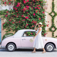 Ivory Scalloped Eyelet Midi Skirt Set