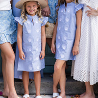 Kid's Embroidered Shell Flutter Sleeve Dress