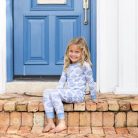 Blue Shell Print Kid's Pajamas