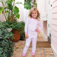 Pink Shell Print Kid's Pajamas