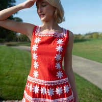 Tomato Embroidered Square Neck Dress
