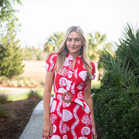 Sea Stripe Belted Tunic Dress