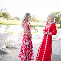 Tomato Embroidered Caftan