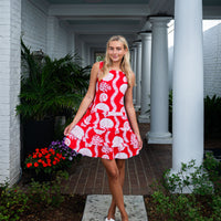 Sea Stripe Square Neck Dress