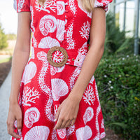 Sea Stripe Belted Tunic Dress