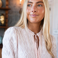 Blush Embroidered Ruffle Hem Dress