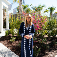Navy Embroidered Caftan