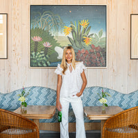 White Eyelet Flutter Sleeve Tie Front Top