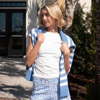 Blue Medallion Print Shorts