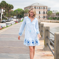 Sunburst Print Ruffle Hem Dress