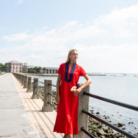 Red Short Sleeve Classic Midi Tunic