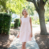 Blush Tweed Sleeveless Shift Dress