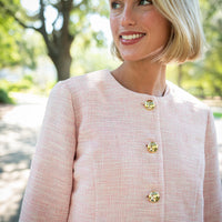 Blush Tweed Button Front Jacket