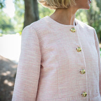 Blush Tweed Button Front Jacket