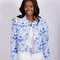 Batik Print Reversible Button Front Jacket