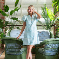 Mint and White Button Front Mini Tunic