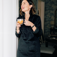 Black Long Sleeve Corduroy Tunic Dress