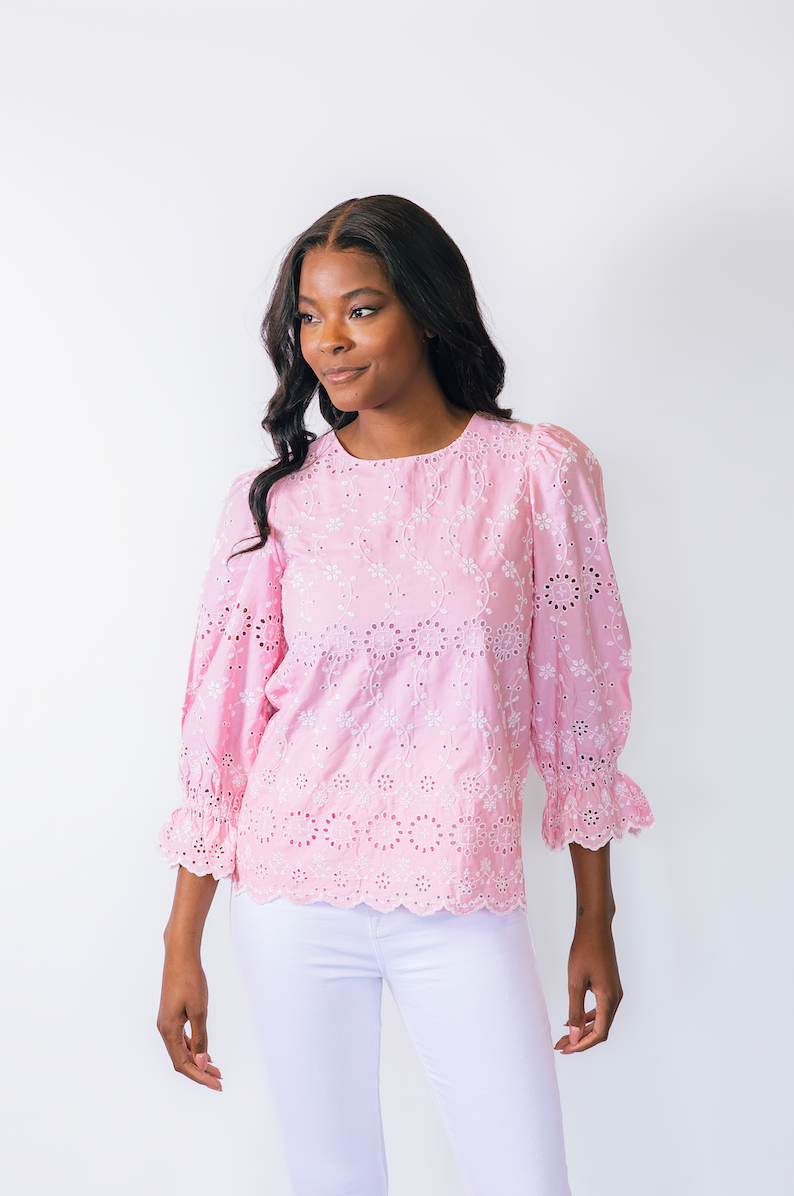 Pink eyelet on sale