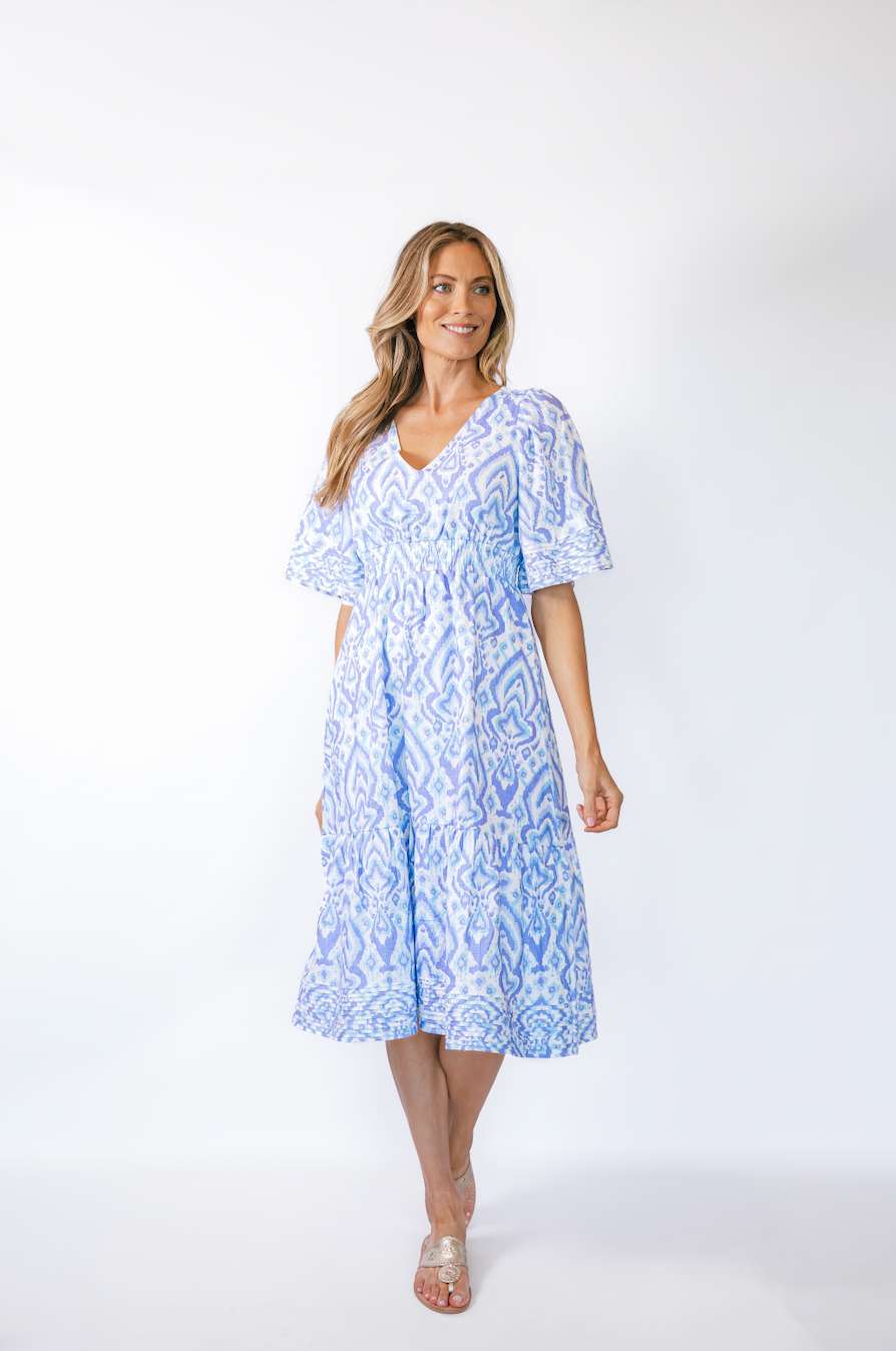 Ikat shop midi dress