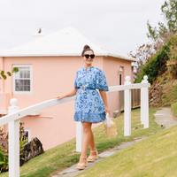 Olivia Floral Print Belted Shirt Dress