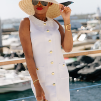 Grace Sleeveless Button Front Shift Dress