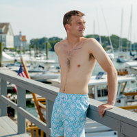 Sunburst Print Men's Bathing Suit