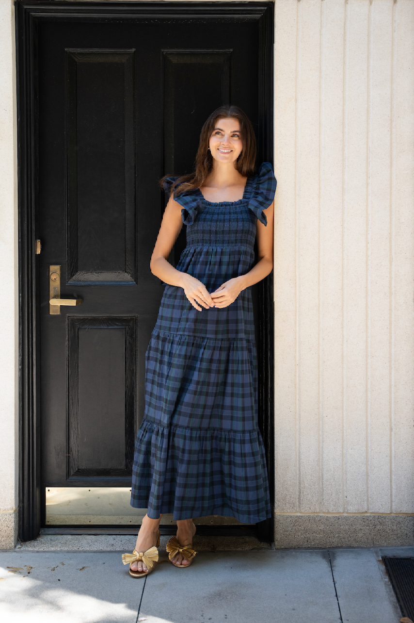 Sail to Sable Flutter Sleeve Smocked Midi Dress Sail to Sable Flutter Sleeve Smocked Midi Dress
