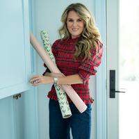 Red Plaid Long Sleeve Smocked Top