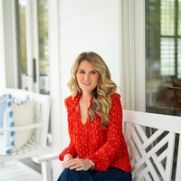 Red Lurex Ruffle Front Top