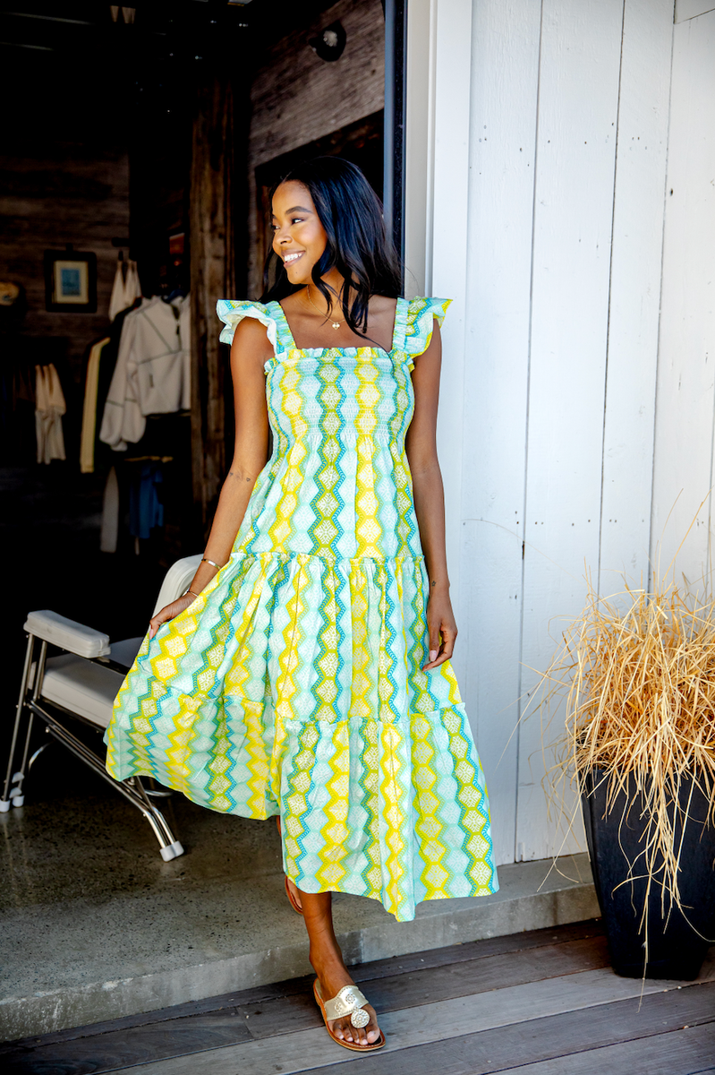 Sail to Sable Morgan Dress GEO STRIPE / XL / CSP26228