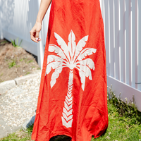PRE-ORDER Red Palm Maxi Skirt