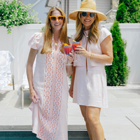 Blush Embroidered Puff Sleeve Midi Tunic Dress