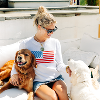 White Classic Flag Sweater
