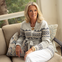 Grey Fair Isle Wrap Sweater