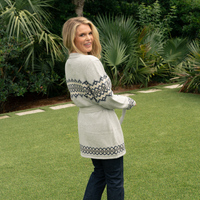 Grey Fair Isle Wrap Sweater
