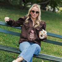 The Townhouse Tassel Embroidered Top