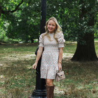 The Uptown Smocked Puff Sleeve Mini Dress