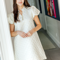 Winter White Button Front Mini Tunic