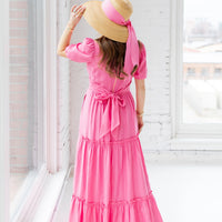 Ava V-Neck Puff Sleeve Maxi Dress