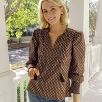 Block Print Tassel Front Top