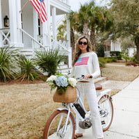 Ivory Cropped Flag Sweater
