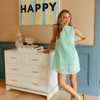 Mint Eyelet Shift Dress