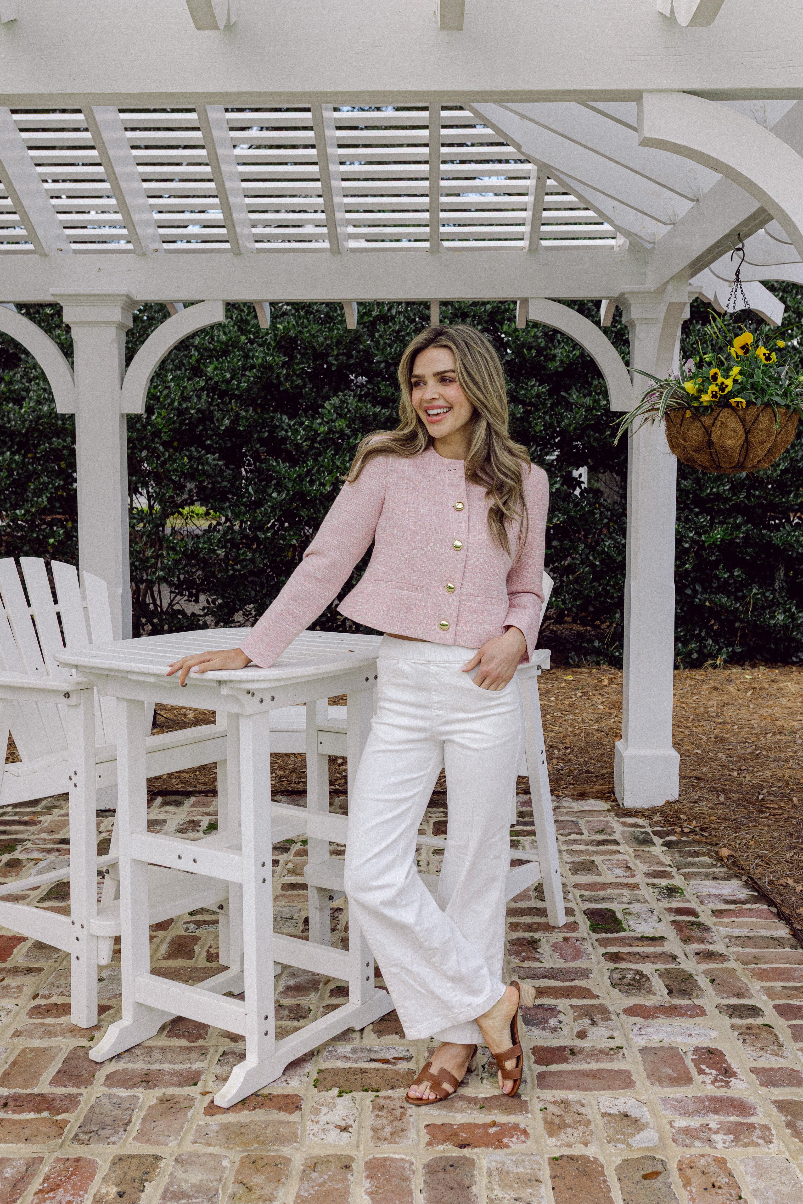 Blush Tweed Button Front Jacket – Sail to Sable
