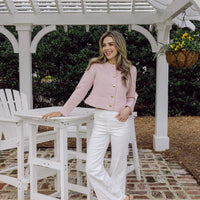 Blush Tweed Button Front Jacket