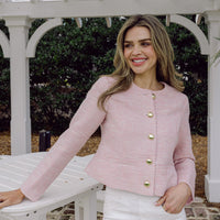 Blush Tweed Button Front Jacket