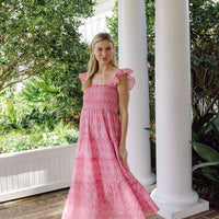 Ditsy Floral Flutter Strap Midi Dress