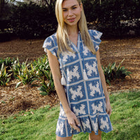 Paisley Park Print Ruffle Hem Dress