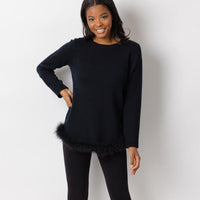 Long Sleeve Sweater with Faux Fur