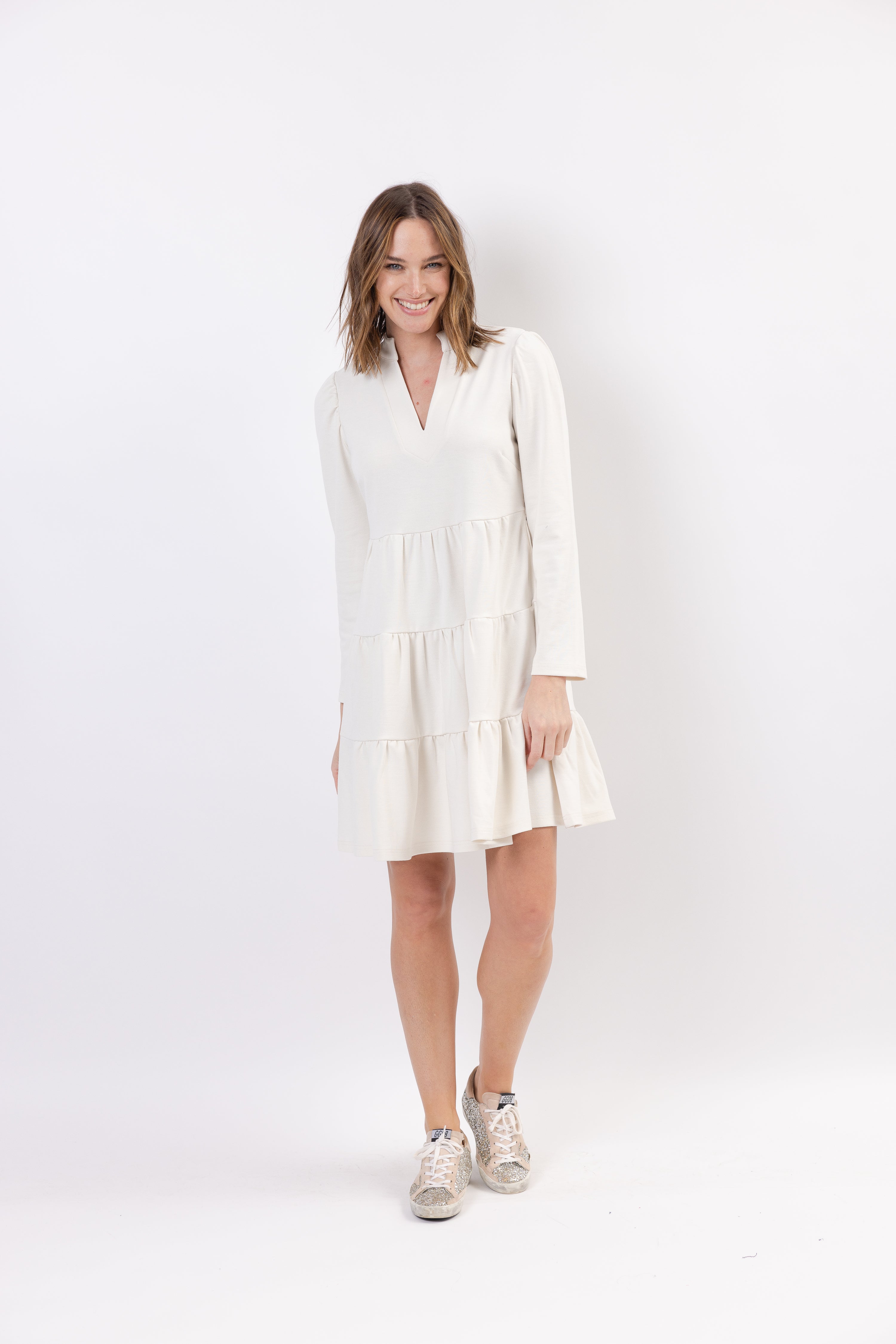 Sail to Sable Tiered A-Line Dress
