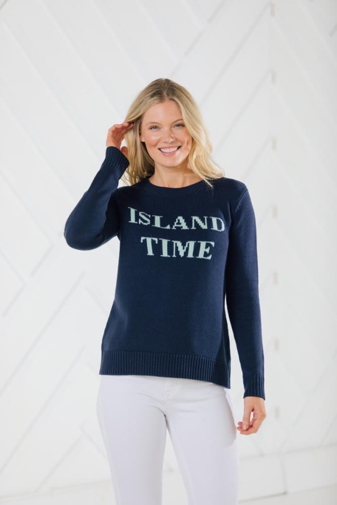 Sail Island Time Long Sleeve Intarsia Sweater Navy / Xxs / R1943